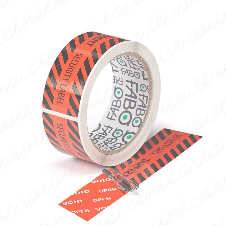 100 Etichette Antieffrazione Void 25x60mm Rosse - Con Codice A Barre, Per Sicurezza Imballaggi